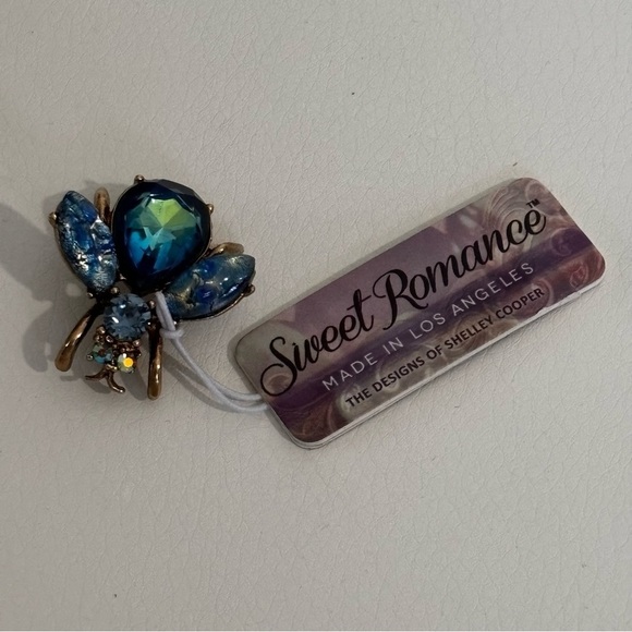 Sweet Romance New bug brooch blue/green gold tone - Picture 2 of 5